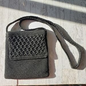 Worthington Small Woven Black Crossbody Bag